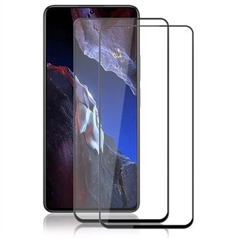 AMORUS 2Pcs Screen Protector for Xiaomi Poco F5 Pro 5G / Redmi K60 5G / K60 Pro 5G Silk Printing Tempered Glass Film - Black