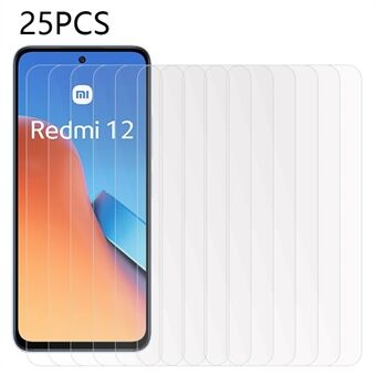 25PCS For Xiaomi Redmi 12 4G Screen Protector Transparent High Sensitivity Tempered Glass Film