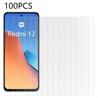 100PCS For Xiaomi Redmi 12 4G Dust Proof Screen Protector Tempered Glass Clear Film