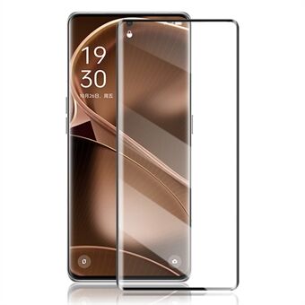 AMORUS for Oppo Find X6 Pro Silk Printing Full Screen Protector 3D Curved Tempered Glass Full Glue Film