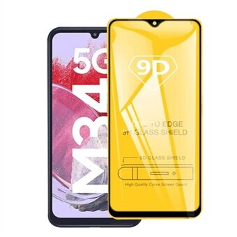 Full Screen Covering Film for Samsung Galaxy M34 5G , Side Glue Tempered Glass Phone Screen Protector