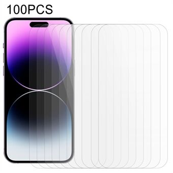 100Pcs Thick Glue Screen Protector for iPhone 15 Pro , Anti-Scratch Tempered Glass 2.5D Arc Edges Film