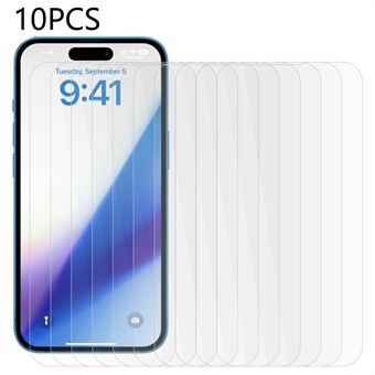 10PCS Ultra Clear Phone Screen Protector for iPhone 15 , Tempered Glass Shatter-proof Screen Film