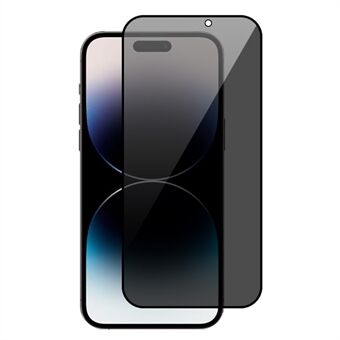 RURIHAI For iPhone 15 Pro Anti-spy Silk Printing Black Edge Screen Protector Full Cover High Aluminium-silicon Glass Film