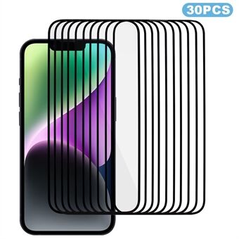 PDGD 30Pcs For iPhone 15 High Aluminum-silicon Glass Film 3D Arc Edge Cold Carving Screen Protector with Anti-dust Net