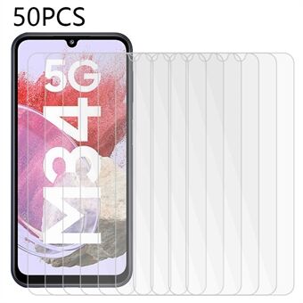 50PCS For Samsung Galaxy M34 5G HD Clear Screen Protector Tempered Glass Phone Protective Screen Film