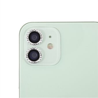 For iPhone 11 / iPhone 12 / iPhone 12 Mini Ultra Clear Rhinestone Decor Glass Camera Lens Protector (2Pcs/Set)