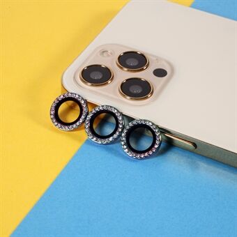 3pcs Crystal Lens Protector Cover [Color Random] for iPhone 11 Pro/11 Pro Max/12 Pro Lens Glass Metal Ring