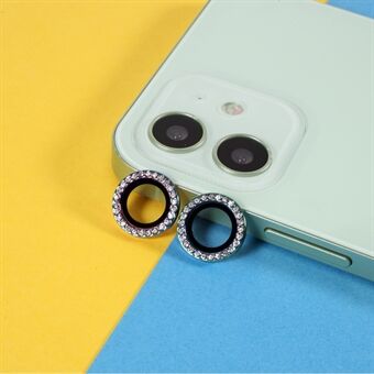 2pcs Bling Crystal Lens Glass Protector Cover Ring [Color Random] for iPhone 11/12 mini/12