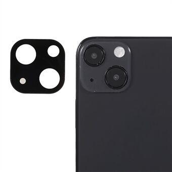 Tempered Glass Camera Lens Protector Metal Protective Bumper Ring Frame Cover for iPhone 13 mini 5.4 inch - Black