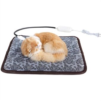 Floral Pattern Pet Electric Blanket Adjustable Temperature Waterproof Warmer Blanket Dog Cat Heating Pad, 45*70cm