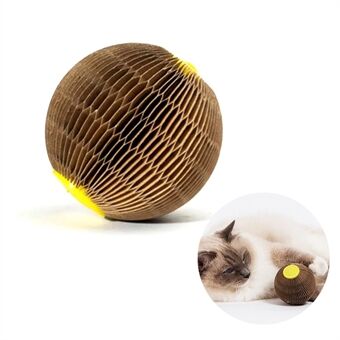 EETOYS Kitten Cat Scratching Ball Corrugated Paper Round Pet Toy with Catmint