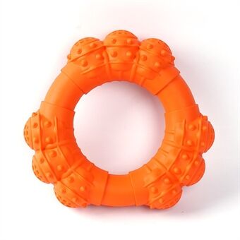 Natural Rubber Dog Toys Ring-Shaped Textured Dog Chew Ring Toy Dental Chewing Teething Biting Chasing Training Toy