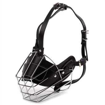 Protective Mouth Cover Wire Basket Dog Anti-bite Muzzle with Adjustable Leather Straps Accessories, Size XL