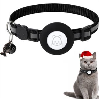 Silicone Case for AirTag Reflective Pet Collar GPS Tracker Cover with Bell and Fish Shape Pendant