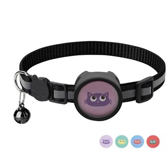 Silicone Case for AirTag Reflective Pet Collar GPS Tracker Cover with Bell Pendant and Sticker