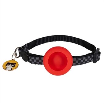 Soft Nylon Dog Collar for Airtag Reflective Adjustable Pet Collar with Silicone Case and Pendant