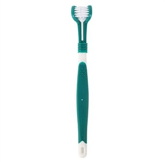 HISTOTREE Pet Dog Cat 3-Head Toothbrush Plastic+Nylon Oral Care Teeth Cleaning Tool (BPA-Free, No FDA Certified)