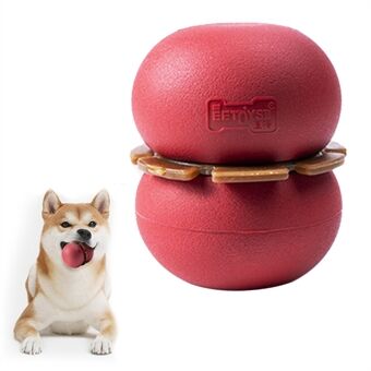 EETOYS Dog Tire Feeder Toy Slow Eating Rubber Dual Ball Pet Food Dispenser Toy, Size S