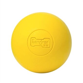 EETOYS Round Ball Pet Dog Teeth Cleaning Chewing Bite Toy Solid Rubber Interactive Toy - Yellow