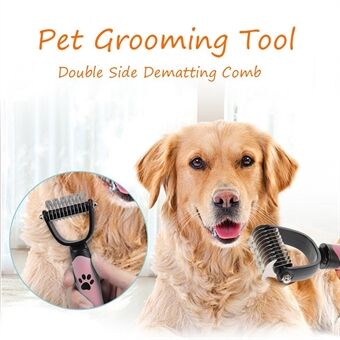 Pet Grooming Tool Double Sided Dogs Cats Hair Remove Comb Mats Tangles Shedding Brush