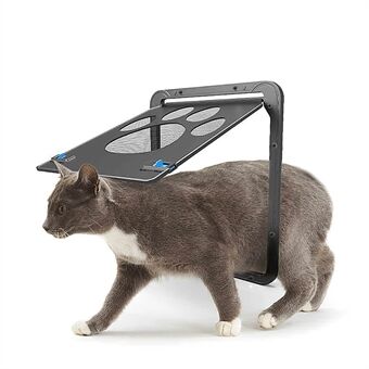 Pet Screen Door Self-Closing Durable Magnetic Flap Screen Automatic Lockable Black Door for Small Cat Kitten Puppy