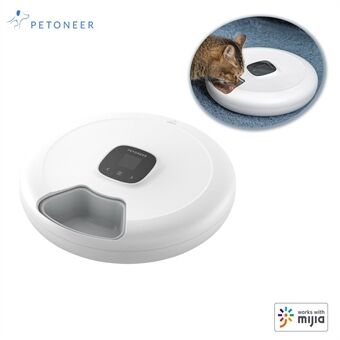 PETONEER 6 Meal Automatic Pet Feeder with TFT Display & Digital Timer Sensitive Buttons Dry Food Dispenser for Cats and Small Dogs