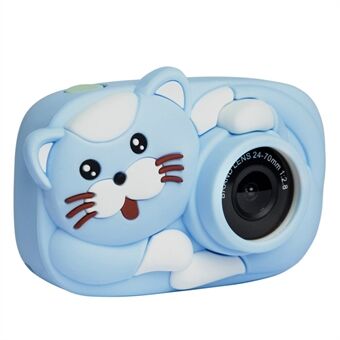 2.4-inch IPS HD Screen 2600W Cartoon Cat Kids Camera Intelligent Face Recognition Timing Shooting Video Recorder (without TF Card)