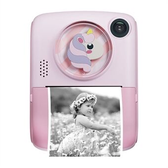 M1 Kids Instant Print Camera 2.0" IPS Screen Digital Cartoon Camera HD Selfie Dual Lens Camera Support 1920x1080P  Resolution