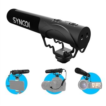 SYNCO Mic-M3 Video Shotgun Live Streaming Cardioid Microphone with Shock Mount for DSLRs/Camcorders/Smartphones/Tablets/Laptops