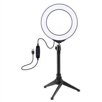 PULUZ 6.2-inch Desktop LED Ring Light 3 Modes Dimmable LED Ring Vlogging Photography Video Lights + Tripod Mount Kit