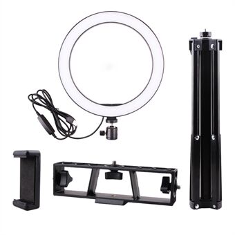 LATZZ Ring Photography Fill Light Set [Ring Light+160cm Tripod Stand+2 Phone Clip Brackets]