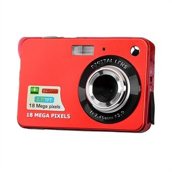 Digital Camera Mini Pocket Camera 18MP 2.7 Inch LCD Screen 8x Zoom Smile Capture Anti-Shake with Battery