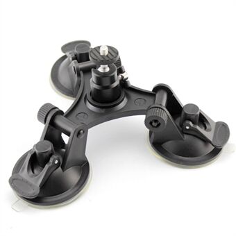 Triple Suction Cup Mount for GoPro Series Cameras with Ball Head Tripod 1/4" Mount