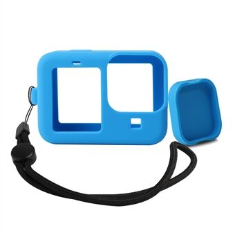 Silicone Camera Protective Case with Lens Cap Cover Anti-lost Rope for GoPro Hero9