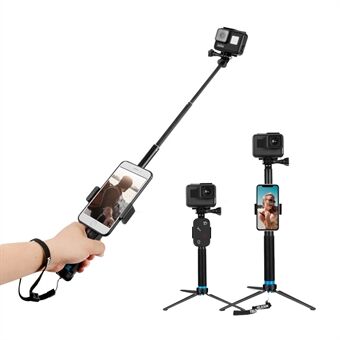 TELESIN GP-MNP-090-S For GoPro Hero 8 Action Camera Aluminum Alloy Selfie Stick Extendable Handheld Telescope Pole Tripod Mount Stand