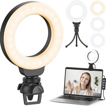 JY410 4.1 Inch 5V 10W USB Selfie Ring Light Desktop Webcam Lighting for Video Conference Live-stream Photography