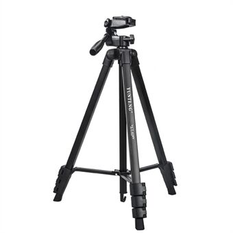 YUNTENG VCT-618N Portable Aluminum Alloy Tripod Stand Extendable Photography Tripod 360-Degree Rotating Gimbal Stabilizer Shockproof Camera Mount for SLR/Digital SLR