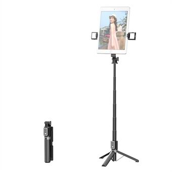 P40L-V2 Bluetooth Remote Control Selfie Stick with Double Phone Holder Telescopic Tripod Stand (Double Fill Light)