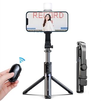 Z9S 105cm Extendable Wireless Bluetooth Remote Control Selfie Stick 360 Degrees Rotating Phone Live Streaming Bracket Tripod with Fill Light