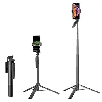 A65 1.6m Phone Tripod Aluminum Alloy Selfie Stick Tripod Anti-Shaking Tripod Stand with Wireless Remote for iPhone and Android