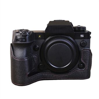 For Fujifilm X-H2s Camera Bottom Shell Genuine Leather Large Opening Design Protective Half Body Cover