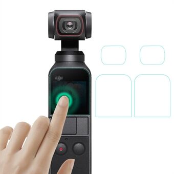 EWB8252_2 Two Sets Camera Lens Protective Film Tempered Glass Screen Protector Camera Accessories for DJI OSMO Pocket 2