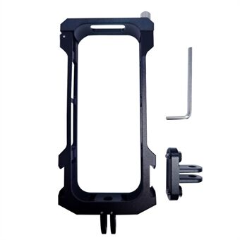 DJI-9567 Frame Cage for Insta360 X3 Camera Protective Case Aluminum Alloy Action Camera Housing with 2 Cold Shoe / 1 / 4" Adapter