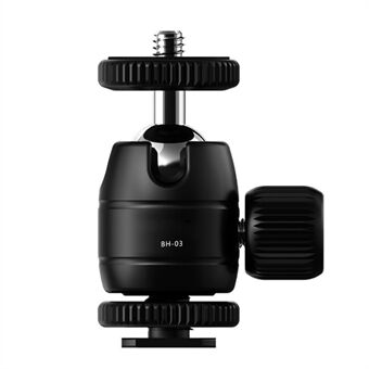 UURIG BH-03 Mini Ball Head Mount Adapter with 1/4" Hot Shoe 360-degree Rotating Gimbal for Camera Cage LED Video Light Monitor