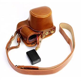 PU Leather Camera Case + Strap for Sony NEX-3N/Alpha a5000/Alpha a5100 with 16-50mm Lens