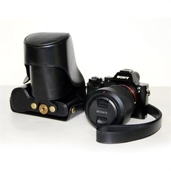 PU Leather Camera Protection Case + Strap for Sony a7R with 28-70mm Lens