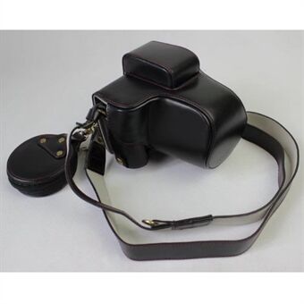 PU Leather Protective Case + Strap + Camera Lens Bag for Fujifilm X-E3 Camera with XF23mm Lens