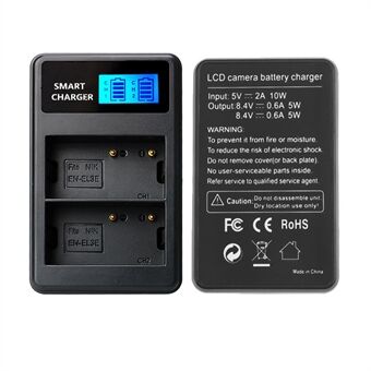 Dual-Bay EN-EL3E/EL3 USB Battery Charger with LCD Display for Nikon D90 D80 D300 D700 etc