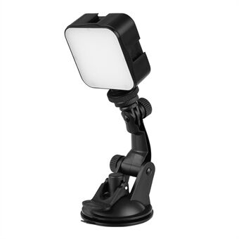 Mini Video Conference Lighting Kit with 5W Dimmable 6500K LED Light 3 Cold Shoe Mounts + Suction Cup Mount